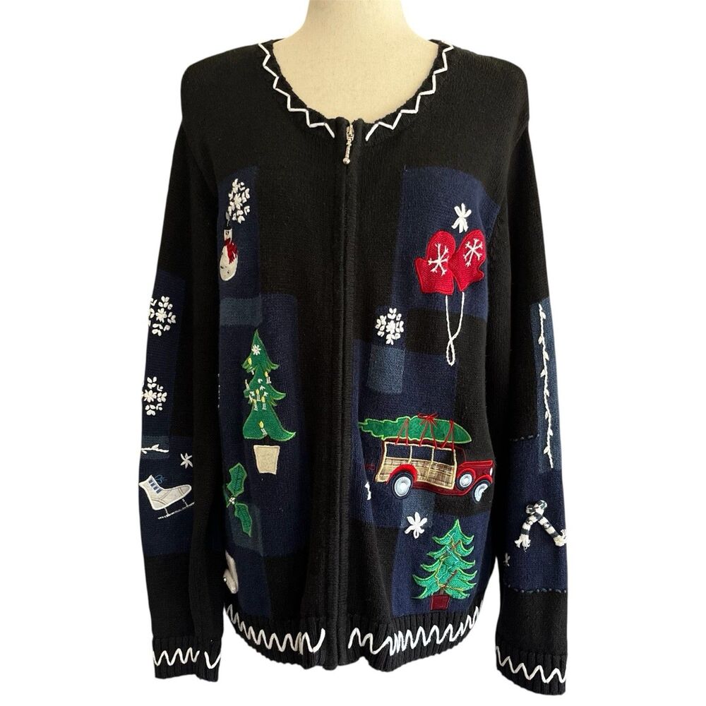 Dressbarn Christmas Tree Sweater Size XL Festive Fun Holiday Traditions Novelty